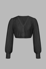 Button Front Dirndl Blouse