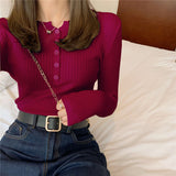 Ribbed Crew Neck Cropped Knit Top