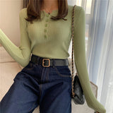 Ribbed Crew Neck Cropped Knit Top