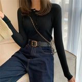 Ribbed Crew Neck Cropped Knit Top