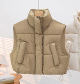 Quilted Stand Collar Padded Gilet