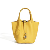 Pebbled Leather Basket Bag