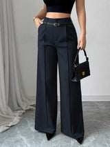Loose Straight Leg Suit Trousers