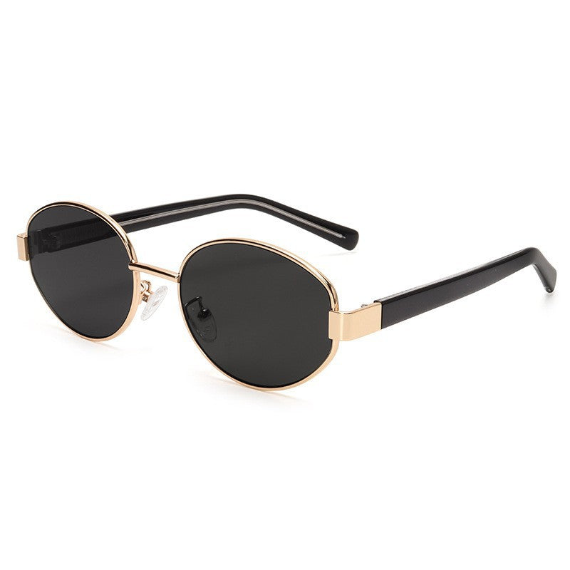 Gold Frame Cat Eye Sunglasses with Case