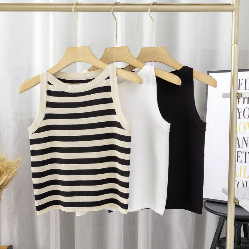 Striped Knit Cami Vest Top