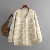 Geometric Jacquard Longline Cardigan