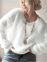 Soft V-Neck Knit Sweater