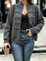 Thick Zip Knit Cardigan