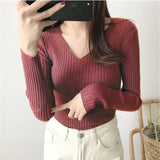 Super Soft Ribbed V Neck Pullover