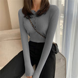 Ribbed Crew Neck Cropped Knit Top