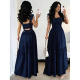 Square Neck Polka Dot Maxi Dress