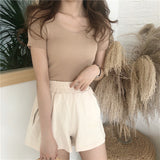 Short-sleeved t-shirt women's 2023 spring and summer new women's clothing half-sleeved slim-fitting V-neck knitted bottoming shirt short top