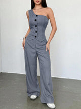 One Shoulder Top and Trouser Set