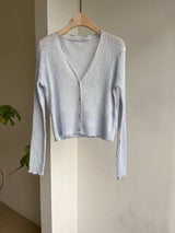Frill Edge Slub Knit Sun Cardigan