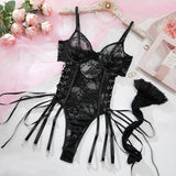 Lace Underwire Teddy with Garter Straps