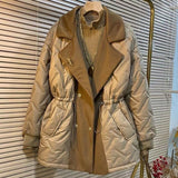 Plus Size Drawstring Waist Padded Coat