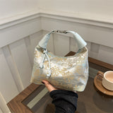 Embroidered Silk Bucket Bag