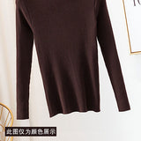 Semi-turtleneck knitted sweater women's bottoming shirt women's autumn and winter 2023 new model with foreign style white middle collar top