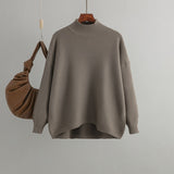 Loose Mock Neck Knit Pullover