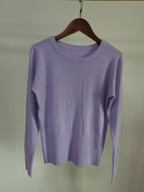 Knitted short top bottoming shirt autumn and winter 2021 new slim-fitting long-sleeved round neck with high-waisted sweater women's wholesale