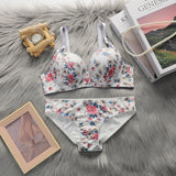 The Floral Lace | Printed Lace Push-Up Bra Set