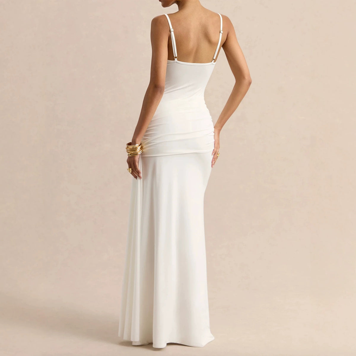 Twisted Bandeau Fishtail Maxi Dress