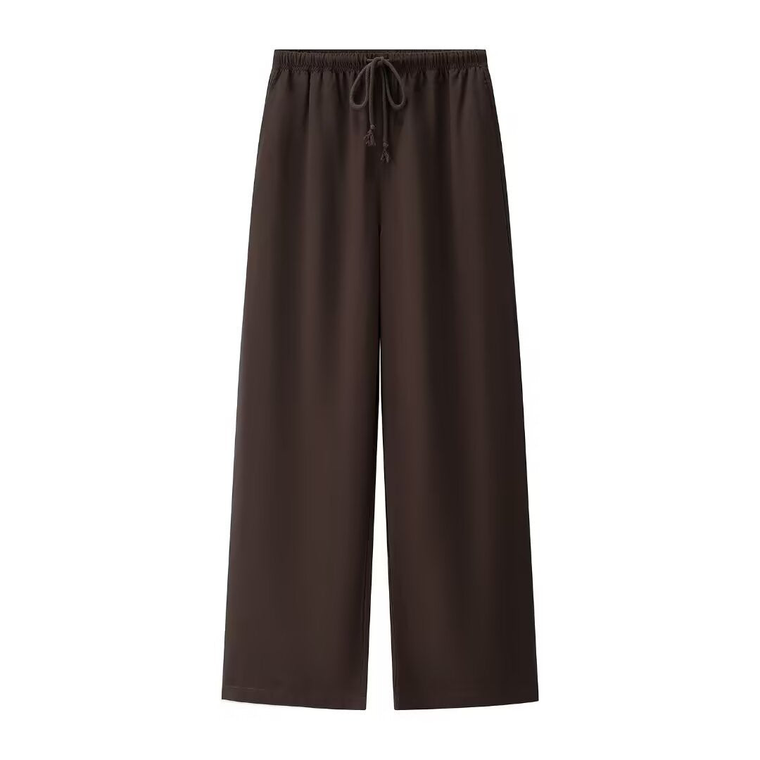 Linen Blend Drawstring Trousers