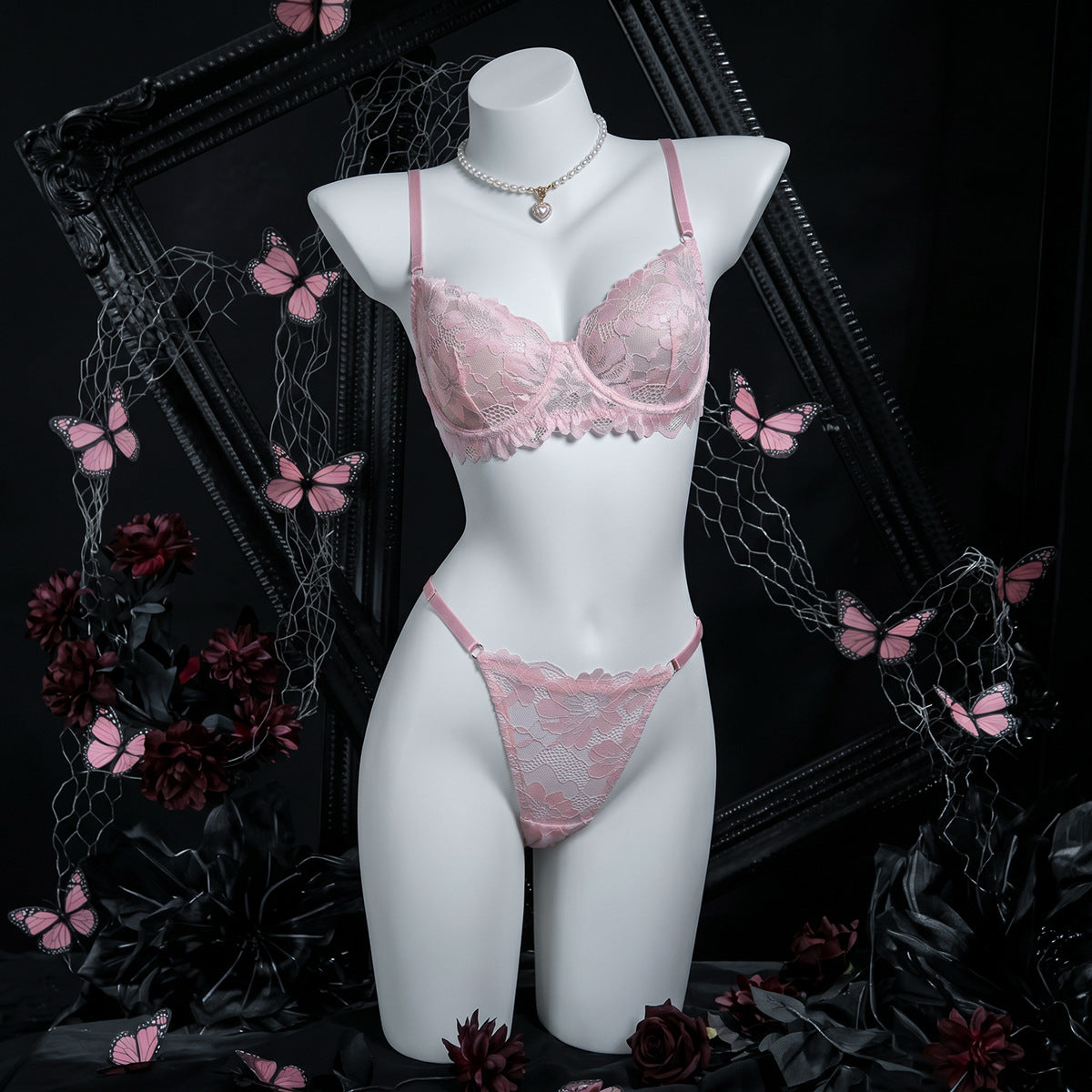 Eyelash Lace Underwire Bra Set