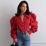 Striped Puff Sleeve Shirt
