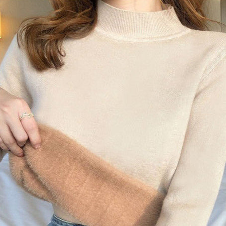 Fleece Lined Mock Neck Thermal Top