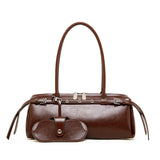 Belted Leather Baguette Bag