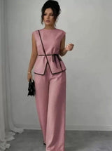 Sleeveless Vest and Trouser Set