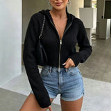 Hooded Zip Knit Cardigan
