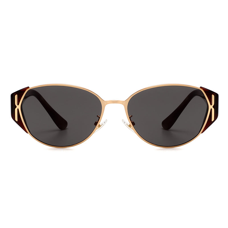 Metal Cat Eye Sunglasses with Case