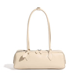 Long Leather Baguette Shoulder Bag