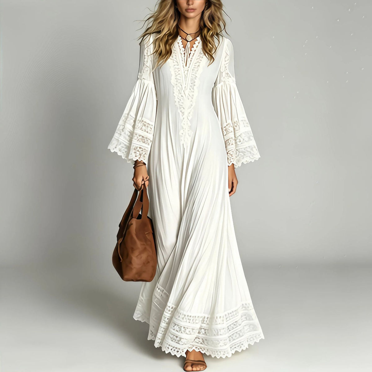 Bohemian Lace Long Sleeve Dress