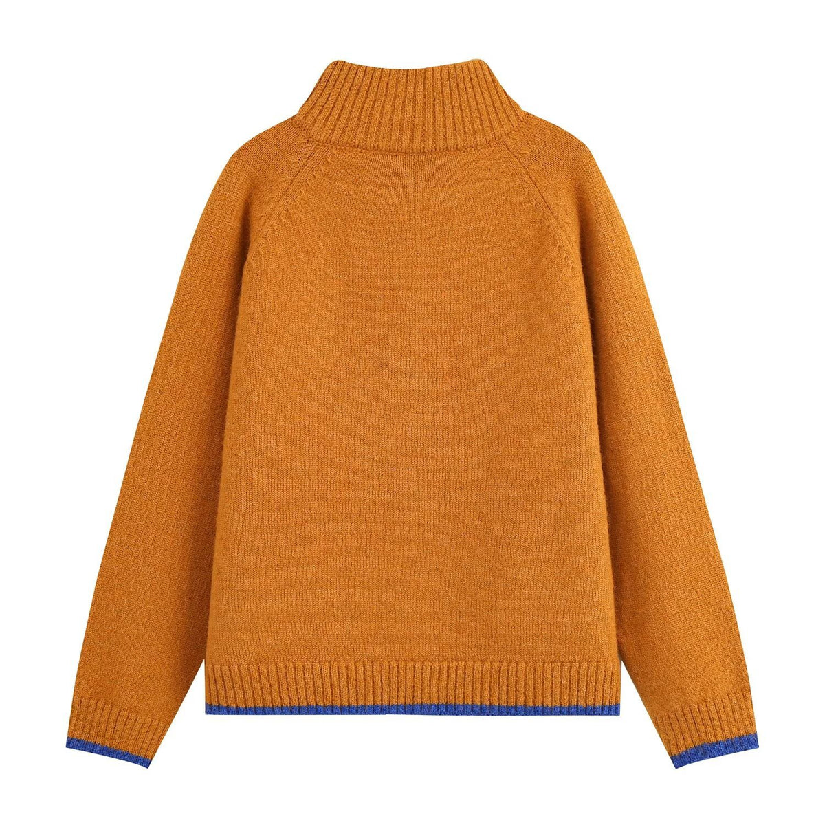 Contrast Trim Zip Knit Cardigan