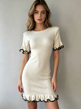 Ruffle Sleeve Knit Midi Dress