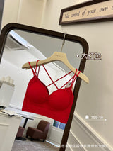 Cotton Cross Back Bandeau Bra