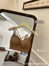 Cotton Cross Back Bandeau Bra