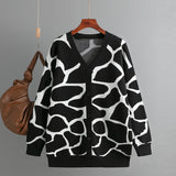 Geometric Jacquard Longline Cardigan