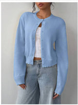 Crew Neck Knit Cardigan