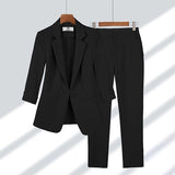 Cropped Sleeve Trouser Suit