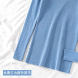 Autumn and winter V-neck knitted long-sleeved slim-fitting tight-fitting warm bottoming shirt top trendy pullover thin sweater women's wholesale