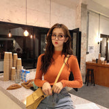 Stretch Mock Neck Knit Top 19 Colours