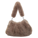 Plush Top Handle Handbag