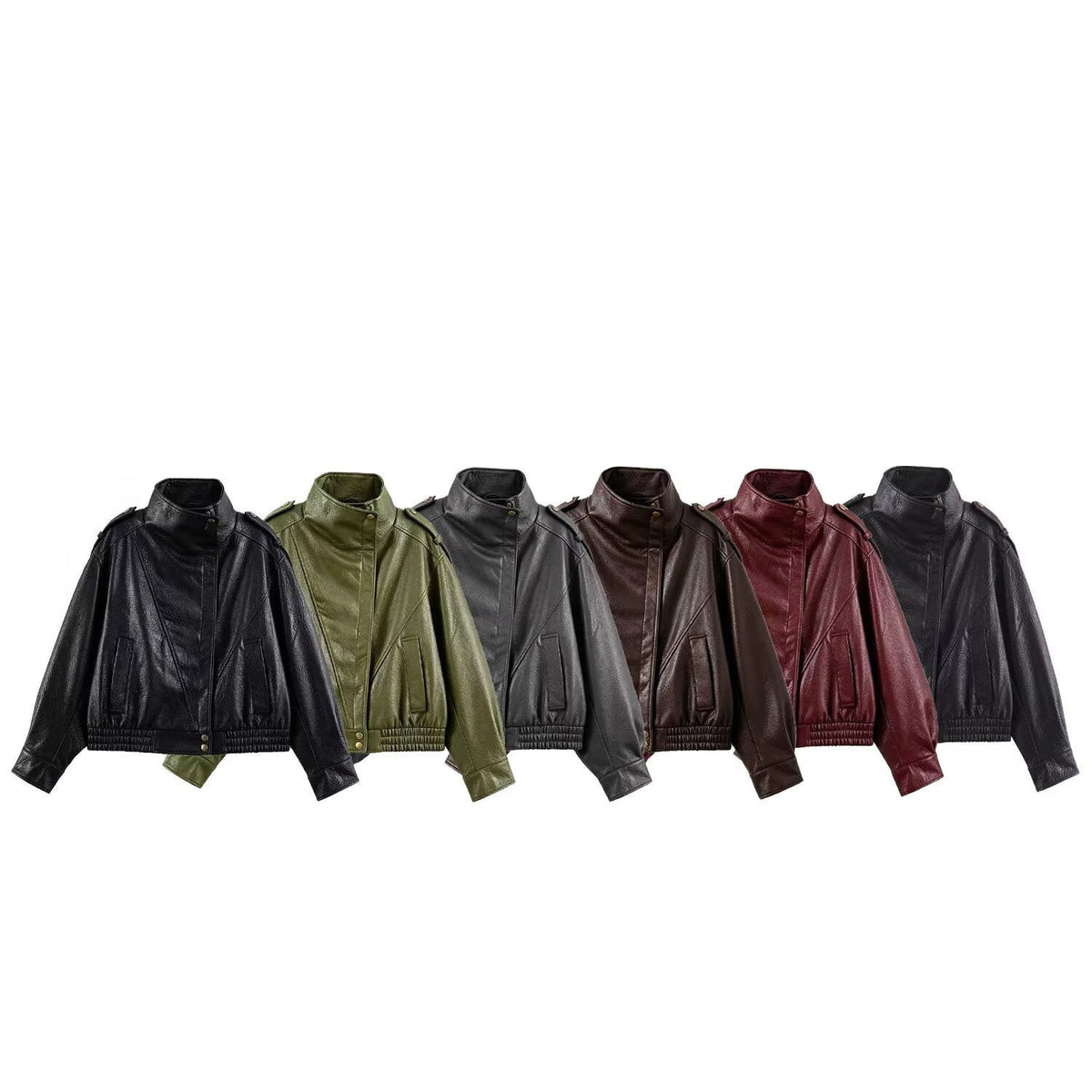 Faux Leather Bomber Jacket
