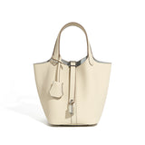 Pebbled Leather Basket Bag