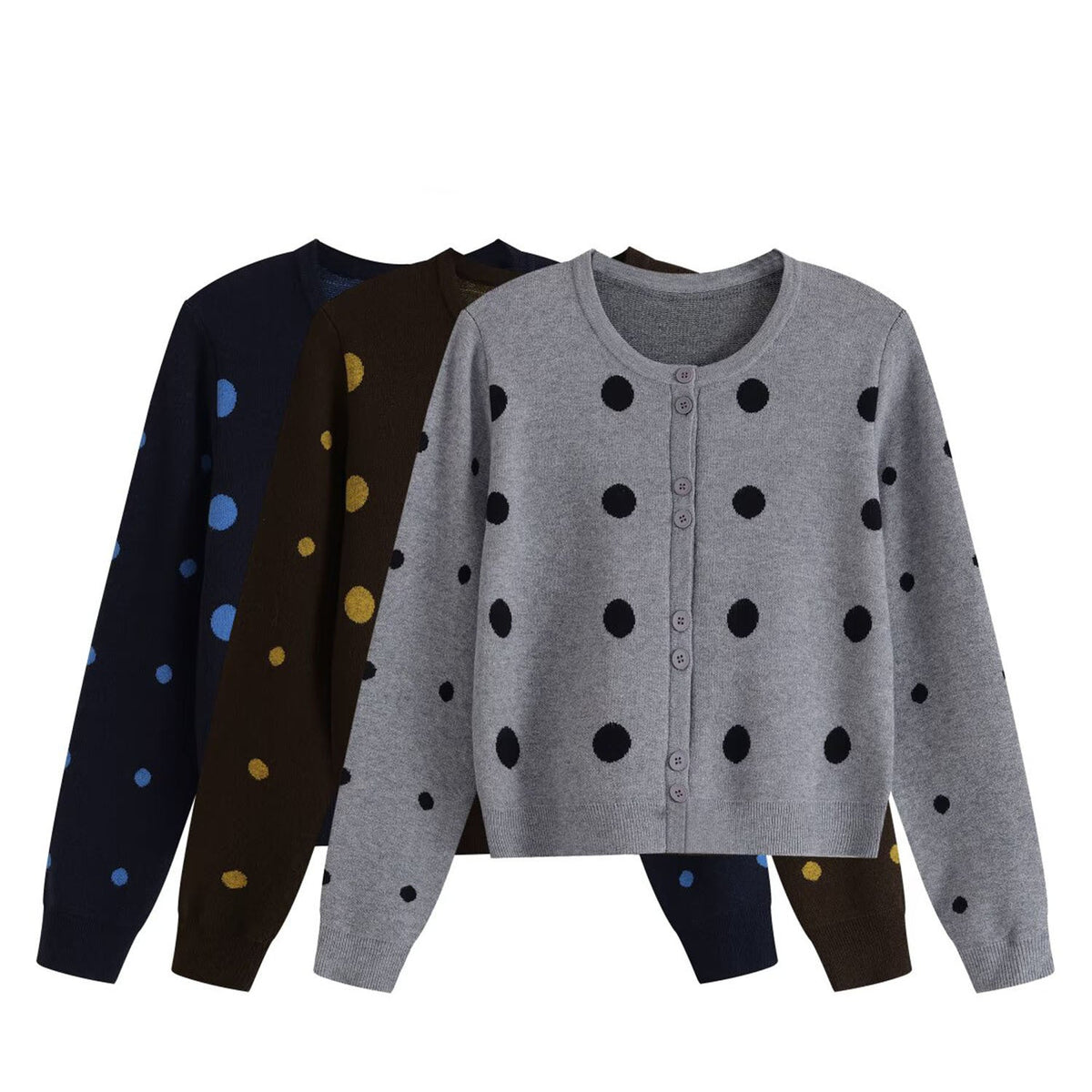 Polka Dot Knit Cardigan