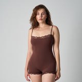 Lace Strap Boyshort Bodysuit